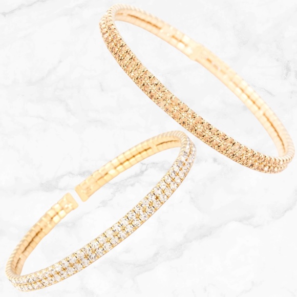 Theia Jewelry | 2 Row Bangle - Picture 1 of 7